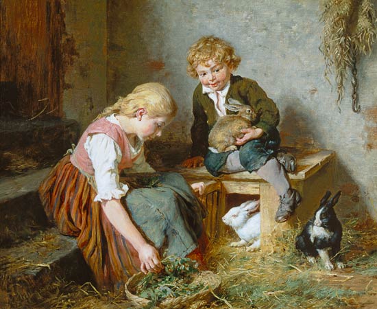 Feeding the Rabbits von Felix Schlesinger