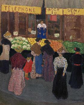 Auf dem Markt Au marché Um 1895