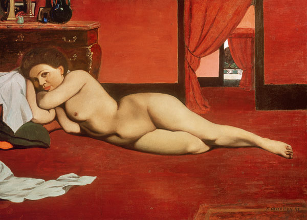 Female Nude in a Red Interior von Felix Vallotton