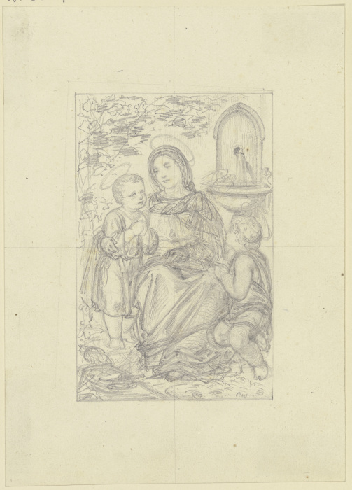 Maria, das Jesuskind und den Johannesknaben unterrichtend von Ferdinand Fellner