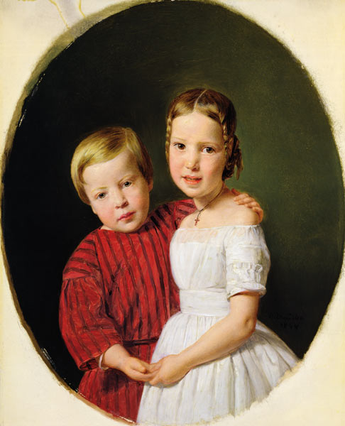 Portrait of Two Children von Ferdinand Georg Waldmüller