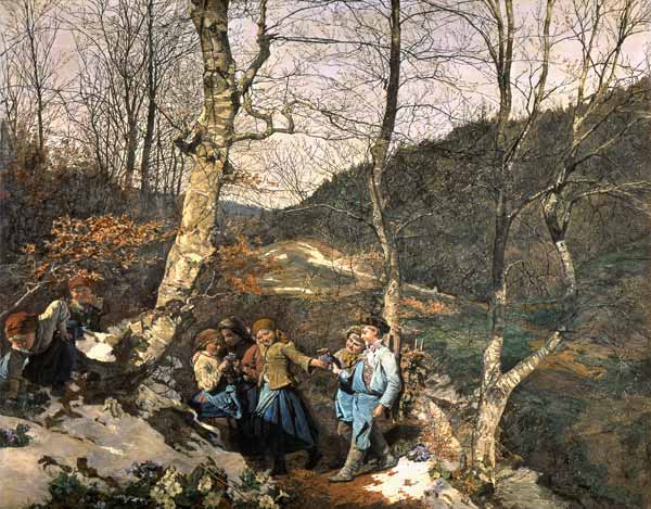 Early Spring in the Vienna Woods (The Violet Pickers) von Ferdinand Georg Waldmüller