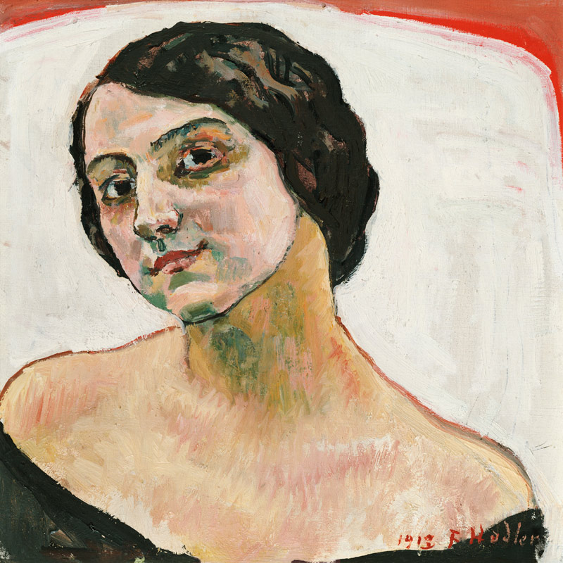 Bildnis einer Frau mit braunem Haar von Ferdinand Hodler