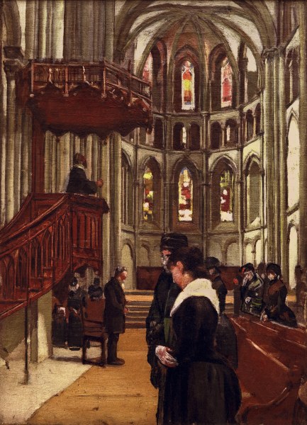 Gebet in der Kathedrale.. Genf von Ferdinand Hodler