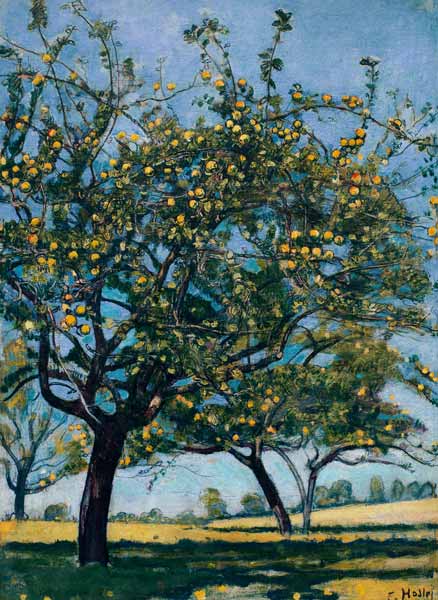 Hofstatt mit Apfelbäumen von Ferdinand Hodler