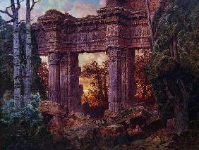 Roman Ruin at Twilight (oil on canvas) 1780