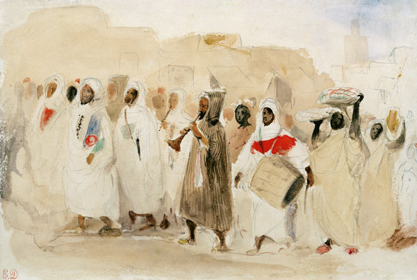 Procession of Musicians in Tangier von Ferdinand Victor Eugène Delacroix