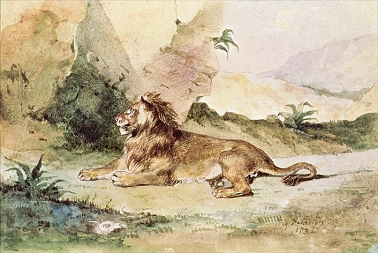 A Lion in the Desert von Ferdinand Victor Eugène Delacroix
