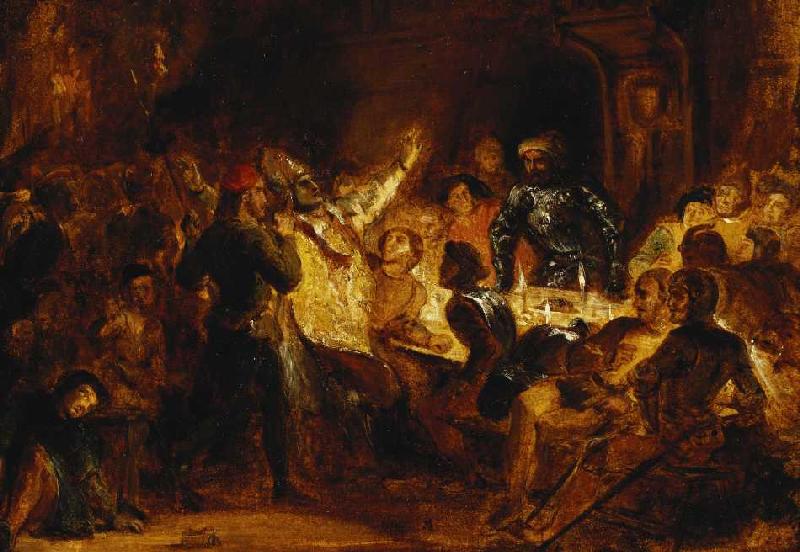 Die Ermordung des Bischofs von Lüttich (Szene aus Walter Scotts Novelle 'Quentin Durward'). von Ferdinand Victor Eugène Delacroix