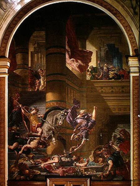 The Expulsion of Heliodorus from the Temple von Ferdinand Victor Eugène Delacroix