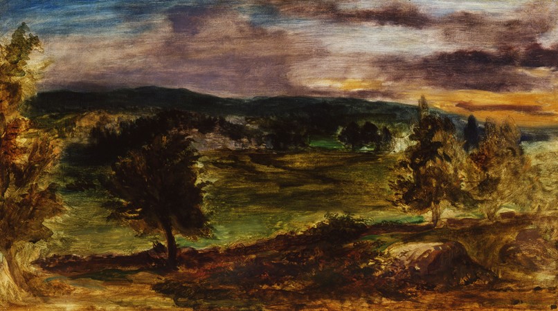 Landschaft in Champrosay von Ferdinand Victor Eugène Delacroix