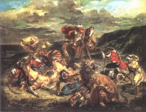 Löwenjagd von Ferdinand Victor Eugène Delacroix