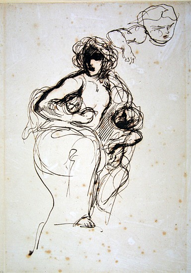 Medea, before 1838 von Ferdinand Victor Eugène Delacroix