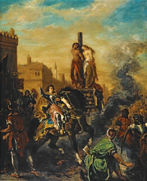 Olinda and Sophronia on the Pyre von Ferdinand Victor Eugène Delacroix