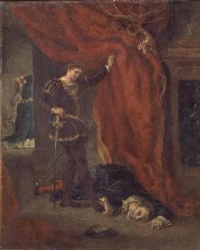 Hamlet before the body of Polonius 1855
