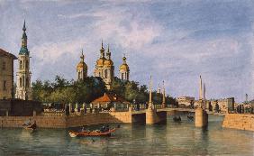 Die Nikolaus-Marine-Kathedrale in Sankt Petersburg 1841