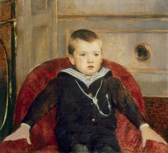 Bildnis Henri de Woelmont als Kind. von Fernand Khnopff
