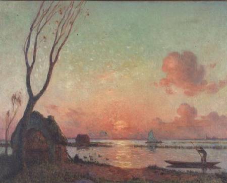 Sunset in Grande Briere von Fernand Loyen du Puigaudeau