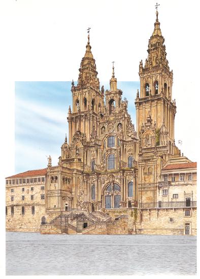 Santiago de Compostela. Western facade. Spain 2014