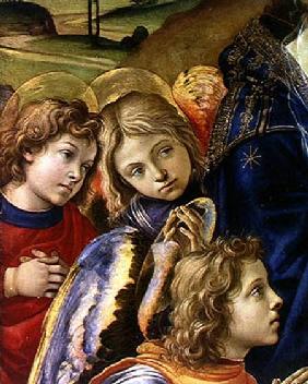 The Vision of St. Bernard, detail of three angels 1480