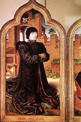 Triptych of Jean de Witte, left hand panel depicting Jean de Witte 1473