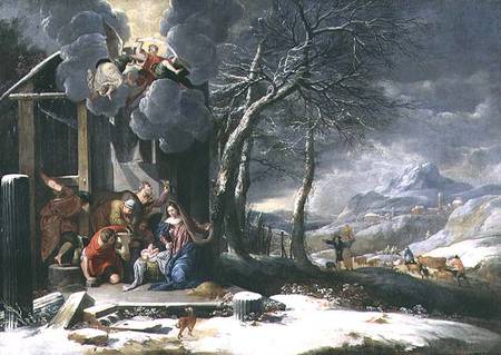 Winter Landscape with Nativity von Flemish School