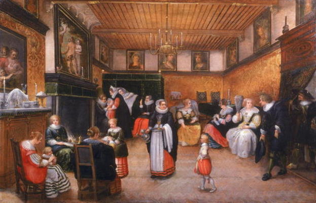 A Christening Party, 1629 (oil on panel) von Flemish School, (17th century)