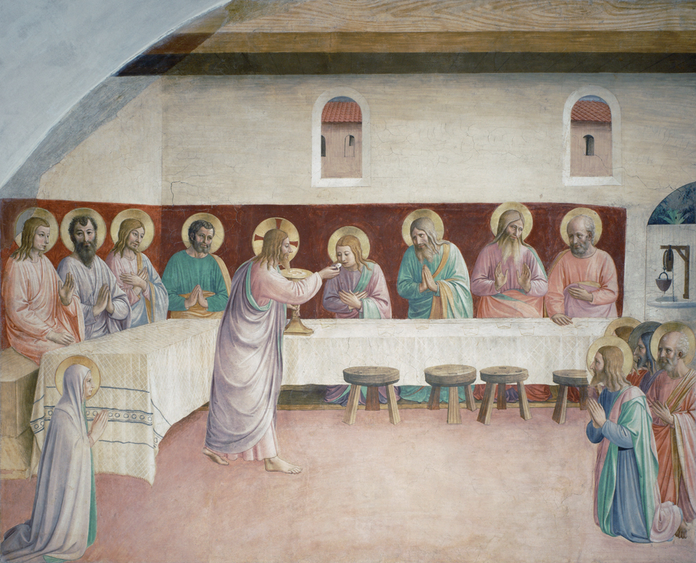 Die Kommunion der Apostel und das letzte Abendmahl von Fra Beato Angelico