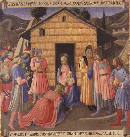 The Adoration of the Magi, detail from panel one of the Silver Treasury of Santissima Annunziata von Fra Beato Angelico