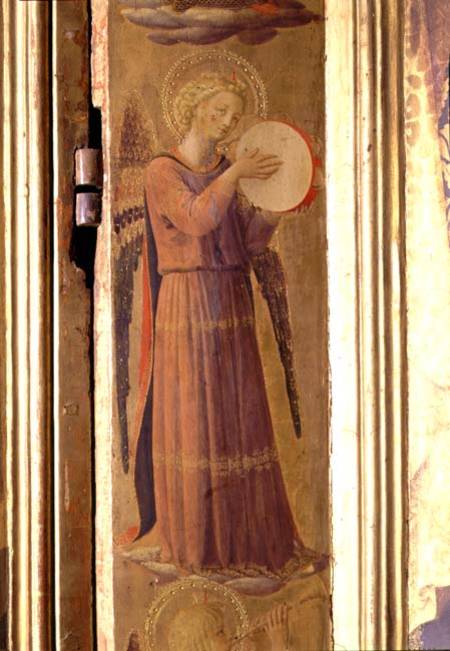 Angel Playing a Tambourine, detail from the Linaiuoli Triptych von Fra Beato Angelico