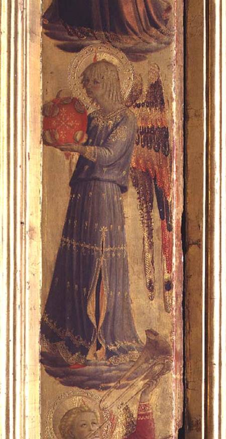 Angel playing a Tambourine, detail from the Linaivoli Triptych von Fra Beato Angelico