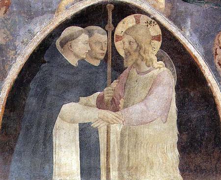 Christ Welcomes Two Dominican Friars von Fra Beato Angelico