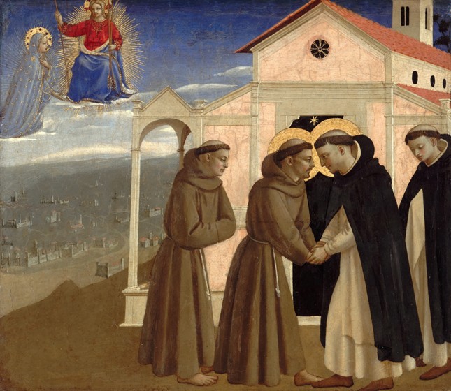 Das Treffen des Heiligen Franziskus mit dem Heiligen Dominicus (Szenen aus dem Leben des Heiligen Fr von Fra Beato Angelico