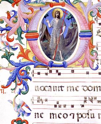 Missal 558 f.55 Historiated initial 'O' depicting St. John the Baptist (detail of 88935) von Fra Beato Angelico