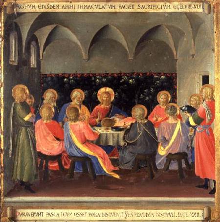 The Last Supper, detail from panel three of the Silver Treasury of Santissima Annunziata von Fra Beato Angelico