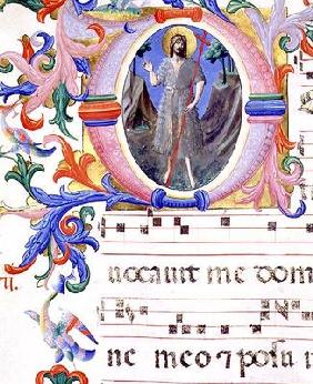 Missal 558 f.55 Historiated initial 'O' depicting St. John the Baptist (detail of 88935) 20th