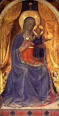The Linaiuoli Triptych, detail of the Virgin and Child Enthroned, 1433 (tempera on panel) (see also 19th