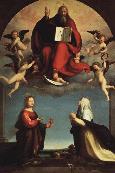 God appearing to St. Mary Magdalen and St. Catherine of Siena von Fra Bartolommeo