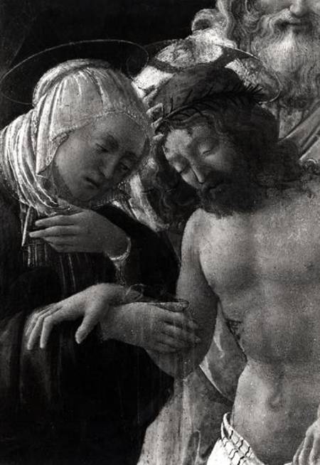 The Entombment, detail of the Virgin and Christ von Fra Filippo Lippi