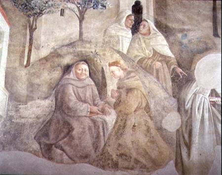 The Reform of the Carmelite Rule, detail of four Carmelite friars von Fra Filippo Lippi
