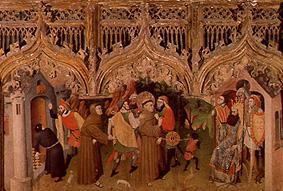 Altaraufsatz mit Szenen aus dem Leben des hl. Franziskus. von Frances Nicolas
