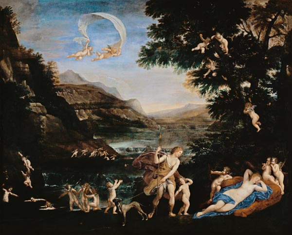 Adonis Led to Venus by Cherubs von Francesco Albani