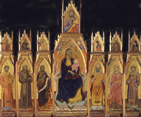 Madonna mit dem Kind, Christus und sechs Heiligen. von Francesco D´Antonio de Ancona