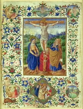 The Crucifixion surrounded by six medallions depicting six episodes from the Passion of Christ (vell 1891