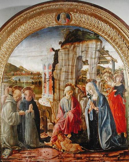 Adoration of the Child by St. Ambrose and St. Bernard von Francesco  di Giorgio Martini