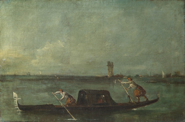 Die Gondel auf der Lagune bei Mestre von Francesco Guardi