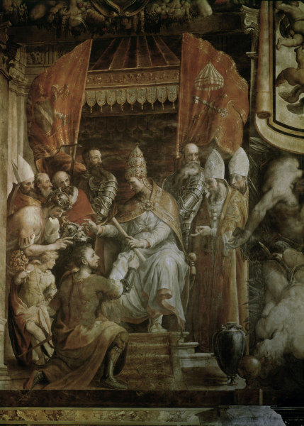 Ranuccio Farnese before Eugene IV von Francesco Salviati