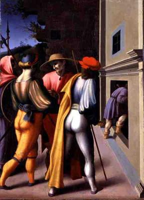 The Arrest of the Brothers, from 'The Stories of Giuseppe Ebreo' (tempera on panel) von Francesco Ubertini Verdi Bachiacca