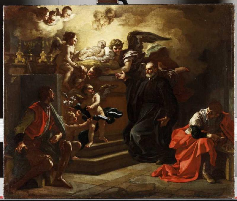 Die Vision des hl. Filippo Neri. von Francesco (L'Abate Ciccio) Solimena