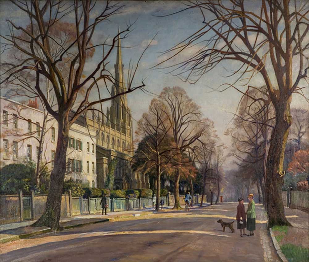 Frühling in den Vororten, 1925 von Francis Dodd